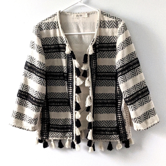 Deby Debo Jackets & Blazers - Deby Debo Pom Pom Tassel Jacket Sweater Cardigan Large